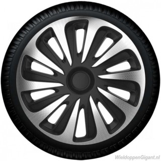 Wheel cover set  Caliber Carbon Silver-Black, 16"