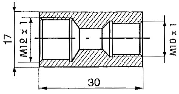 Brake hose connector from M12X1 to M10X1.25