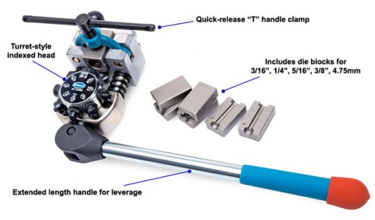 Universal Hydraulic Brake Pipe Flaring Tool 3/16-1/4" (4.75mm,5mm, 6mm) 