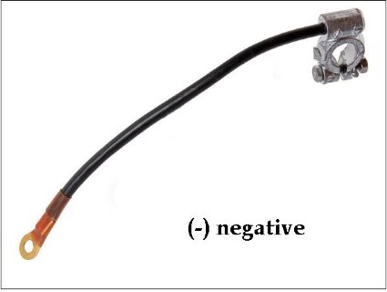 Battery cable with clamp 25MM2 NEGATIVE(-), 30cm