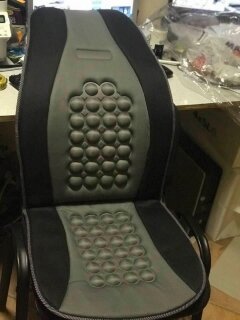 Car seat cushion, black with grey inserts