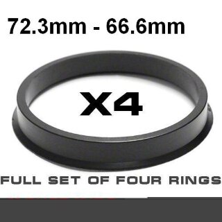 4PCS x Wheel hub centring ring  72.3mm -> 66.6mm