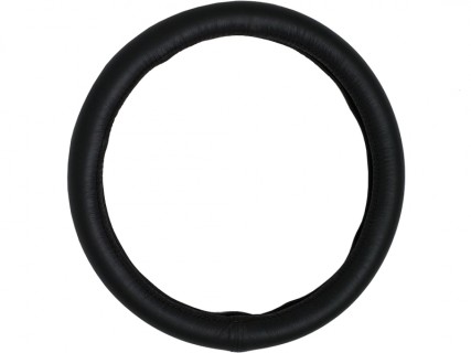Leather wheel cover, black, 39-41cm  