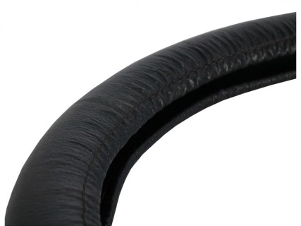 Leather wheel cover, black, 39-41cm  