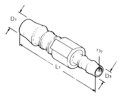 Connector (straight). D1=8mm & D2=4mm.