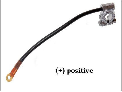 Battery cable with clamp 25MM2 POSITIVE (+), 53cm