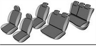 Textile seat cover set for Hyundai H-1 (2007-2014)