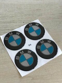 ALLOY WHEEL TRIM CENTRE CAP DECAL LOGO - BMW, 64mm
