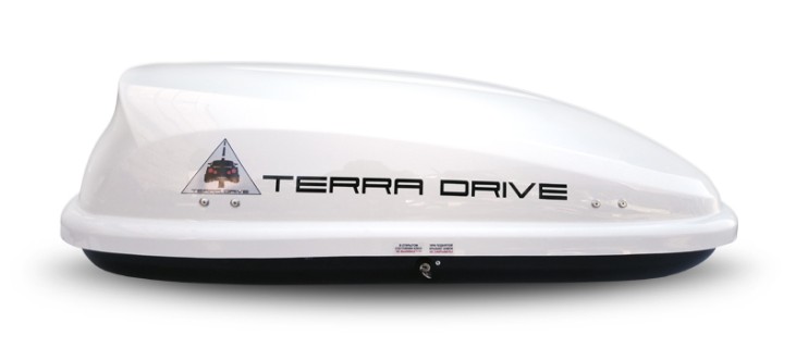 Car roof box - TERRA DRIVE 320, white gloss