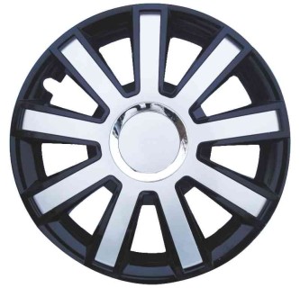 Wheel covers set Flash Black Silver, 14"