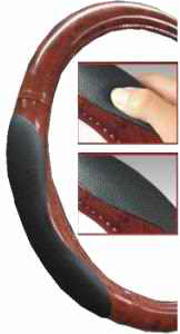Wheel cover, black/wood imitation, 37-39cm 