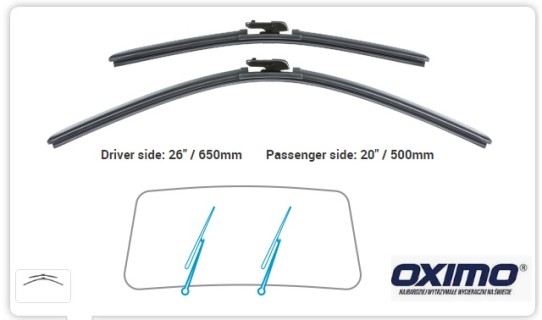 Front wiperblade set - OXIMO , 65cm+50cm