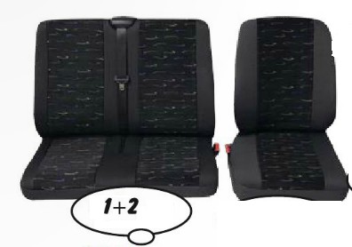 Universal seat covers BUS (1+2seats) /good quallity textile, bordo color