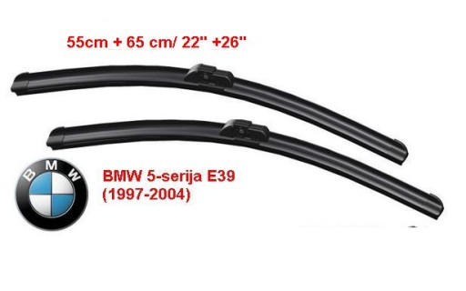 Aero Wiper blade set for BMW 5-serie E39 (1995-2004), 55cm +65cm 