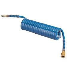 Air recoil hose PU with quick couplers Ø6.5 x 9.5mm, 15.0m