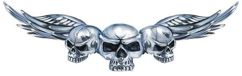 Auto tattoo "Skull with wings", 68cm