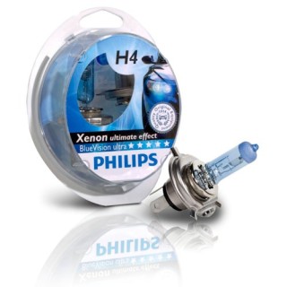 Set of PHILIPS H4 60/55W BLUE VISION ULTRA XENON EFFECT, 12V