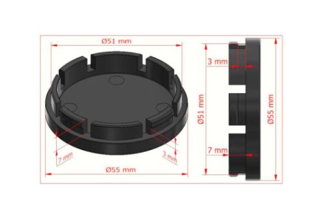 Discs inserts/caps set, 4x d-56mm 
